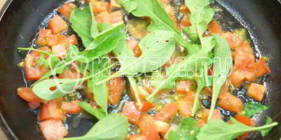 омлет с помидорами и рукколой алонзо