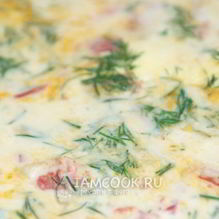 Рецепт Омлет с помидорами, луком и укропом
