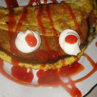 Омлет с помидорами на гренках