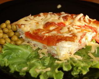 Омлет с ветчиной и помидорами