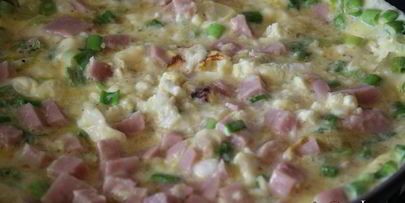 омлет с ветчиной и зеленым луком