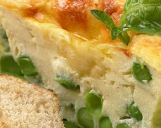 Омлет с зеленым горошком