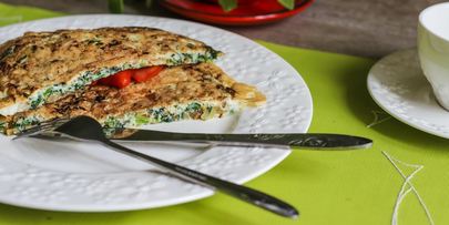 омлет со шпинатом