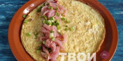 сырный омлет с ветчиной