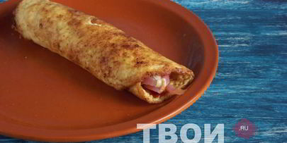 сырный омлет с ветчиной