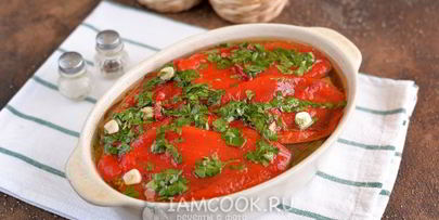 овощной тьян из баклажанов и болгарского перца