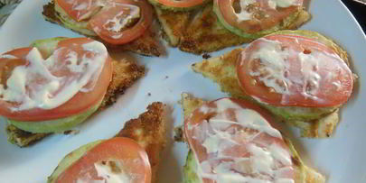 овощные башенки на жареном адыгейском сыре