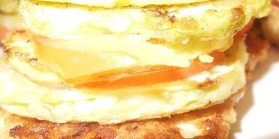 овощные башенки на жареном адыгейском сыре