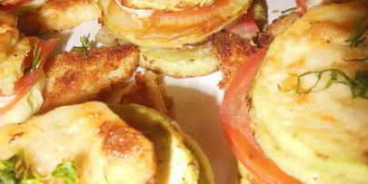 овощные башенки на жареном адыгейском сыре