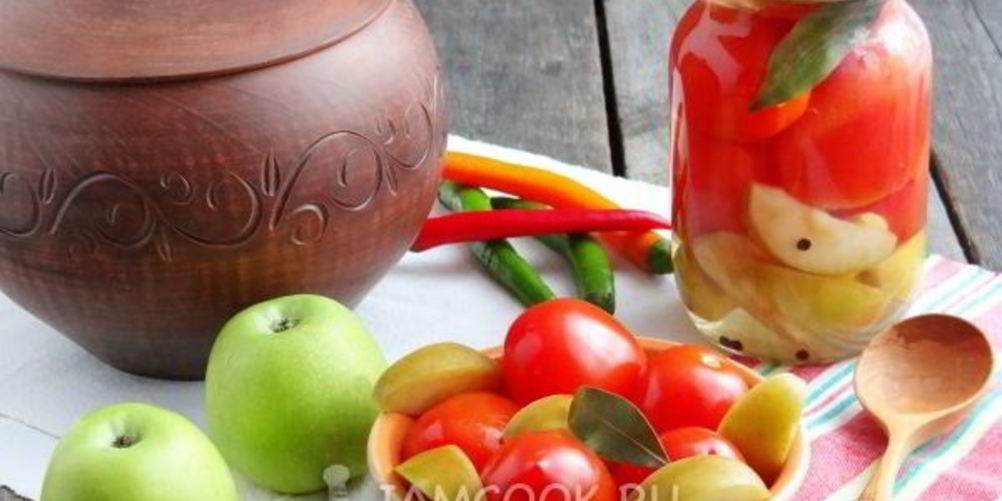 Рецепт помидоры с яблоками на зиму без уксуса