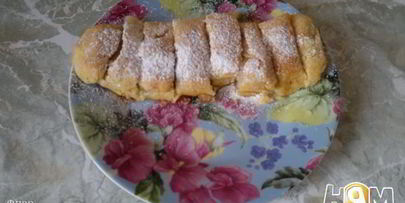 фруктовый рулет из творожного теста