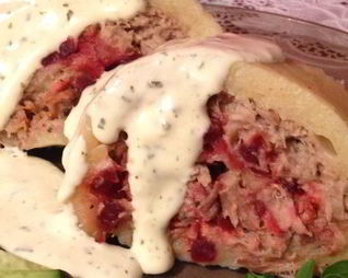 Картофельный рулет-колбаса на пару