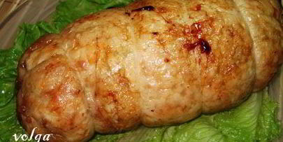 куриный рулет, фаршированный яйцами и грибами