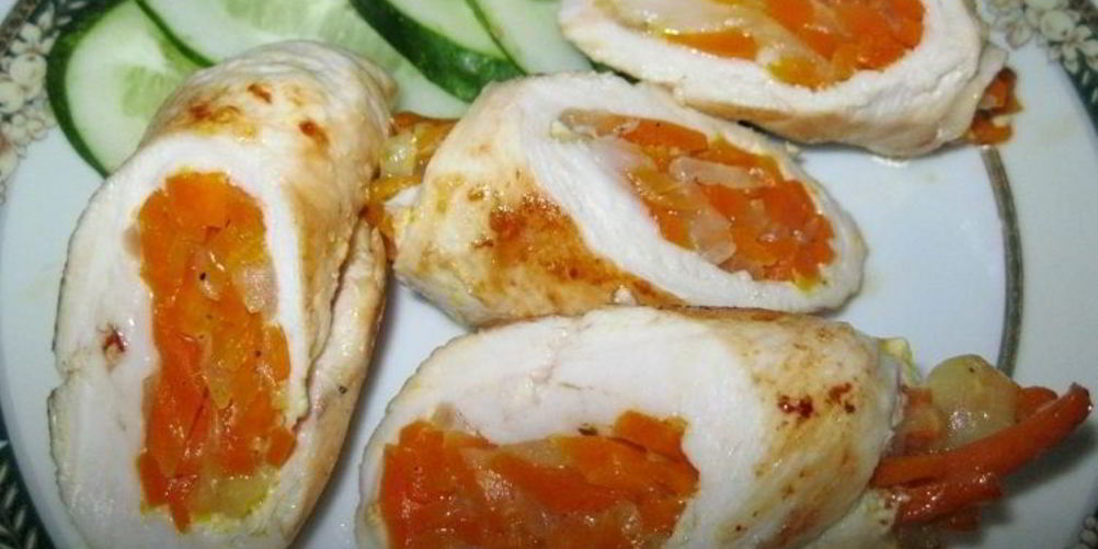 Рецепт куриный рулет с овощами