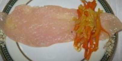 куриный рулет с овощами