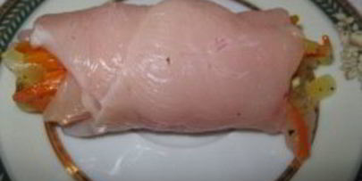 куриный рулет с овощами