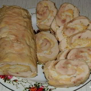 Куриный рулет запеченный в духовке
