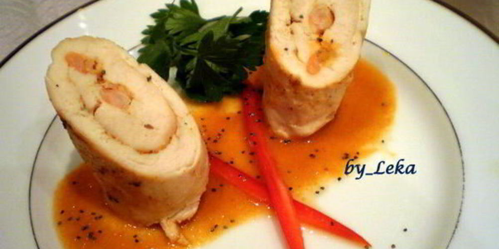 Рецепт куриные рулетики, фаршированные креветками