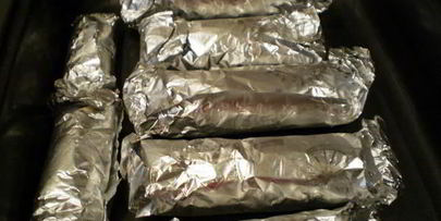 куриные рулетики, фаршированные креветками