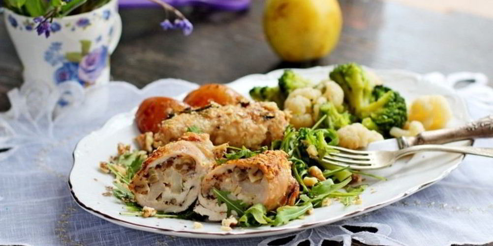 Рецепт куриные рулетики с грушей и орехами