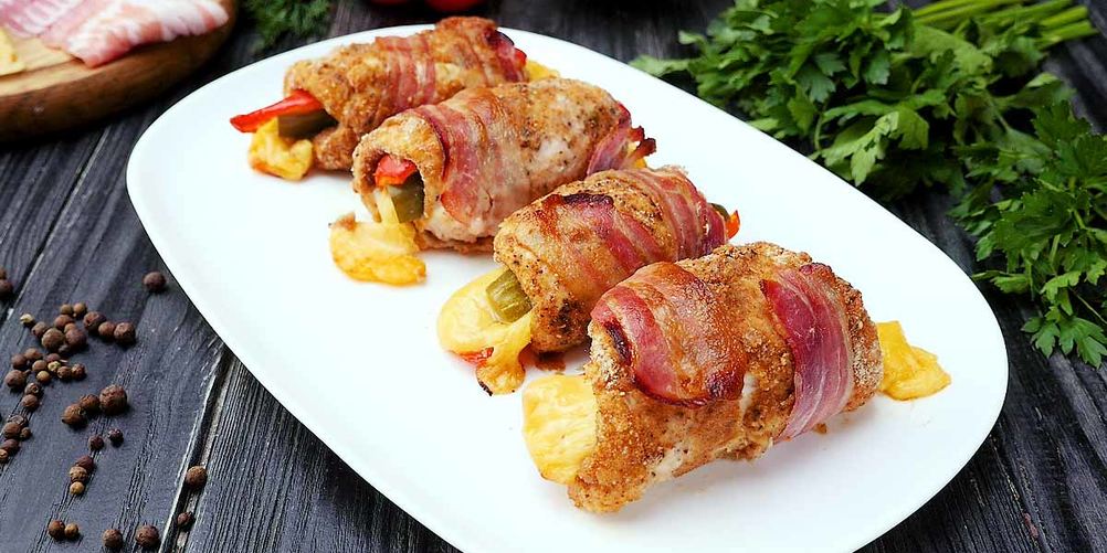 Рецепт куриные рулетики с огурцом