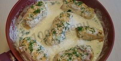 куриные рулетики с ветчиной и сыром