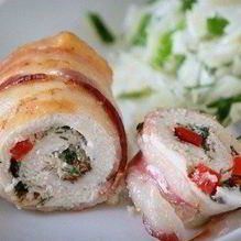 Рецепт Куриные рулетики в беконе