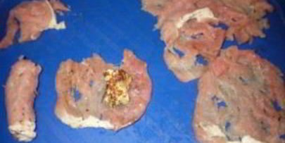 мясной рулет с картошкой