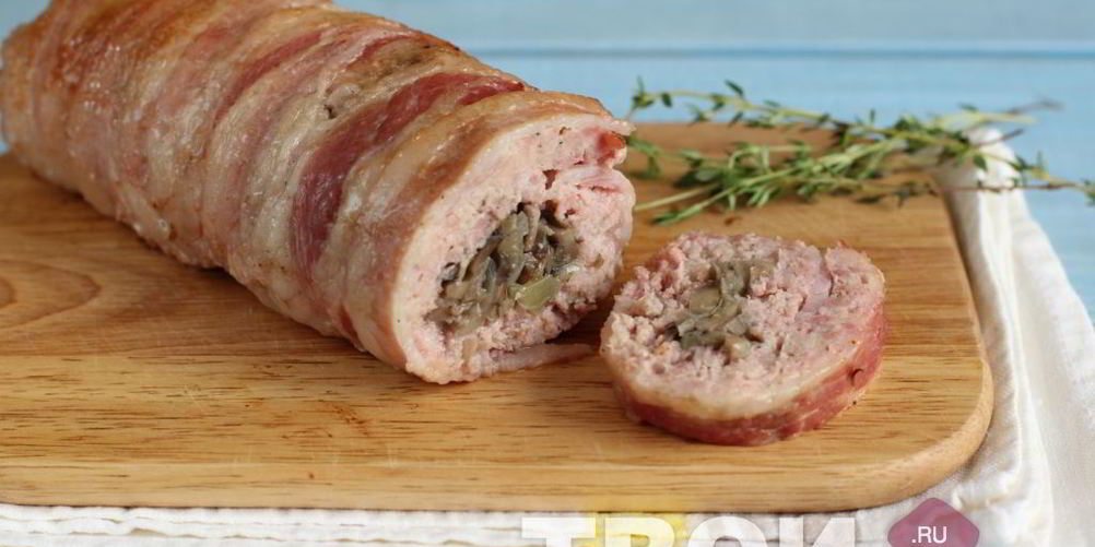 Рецепт мясной рулет в беконе
