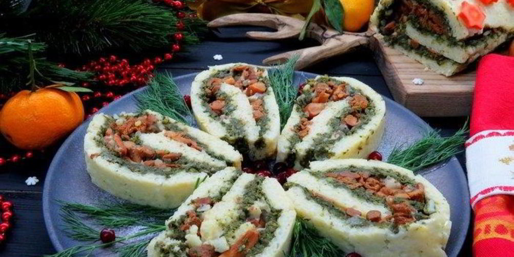 Рецепт рисовый рулет с лисичками