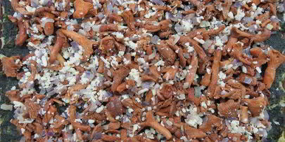 рисовый рулет с лисичками