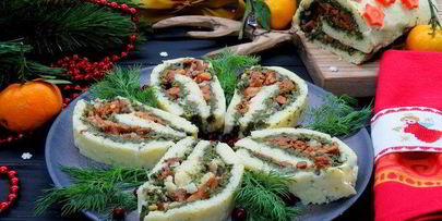 рисовый рулет с лисичками