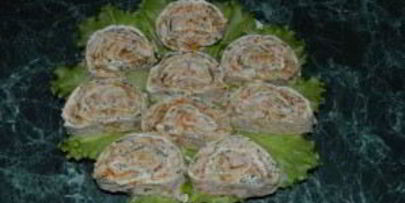 рулет из лаваша с куриной грудкой