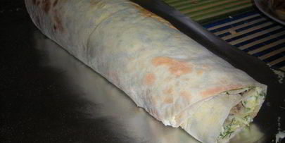 рулет из лаваша с курочкой и грибочками