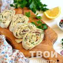 Рецепт Рулет из лаваша с рыбой