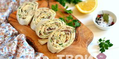рулет из лаваша с рыбой