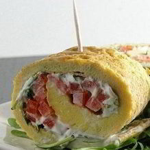 Рецепт Рулет из омлета, перца и сливочного сыра