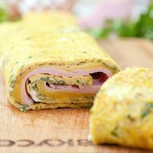 Рецепт Рулет из омлета с ветчиной