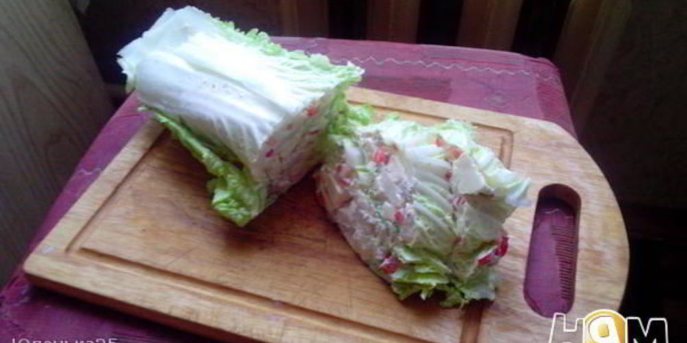 Рецепт рулет из пекинской капусты с брынзой