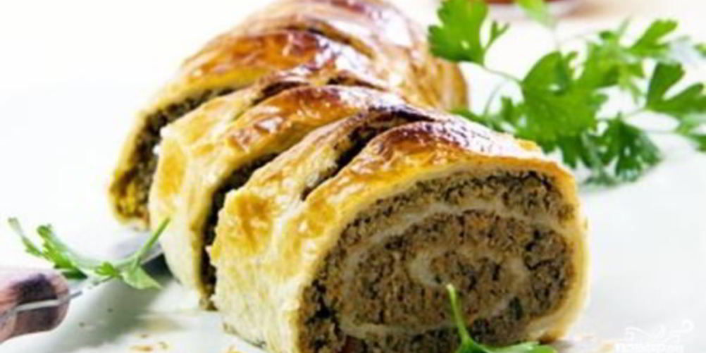Рецепт рулет из слоеного теста