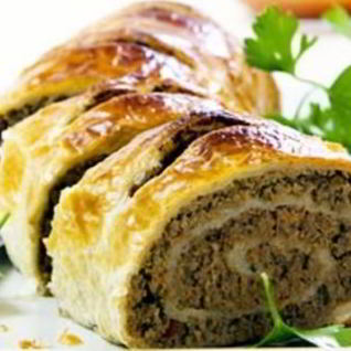 Рулет из слоеного теста