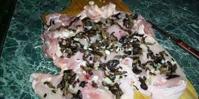 рулет куриный с гарниром