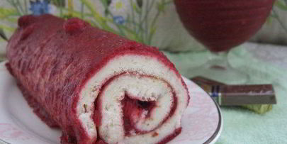 рулет на белках с вишней