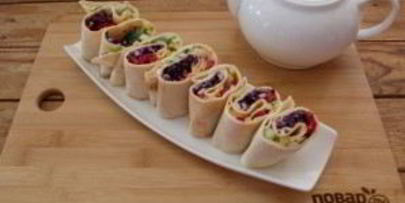 рулет радуга с овощами