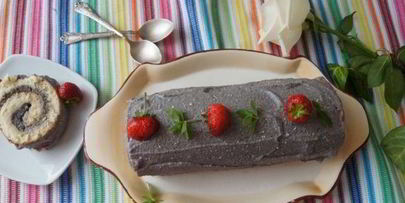 рулет с черемухой и рикоттой