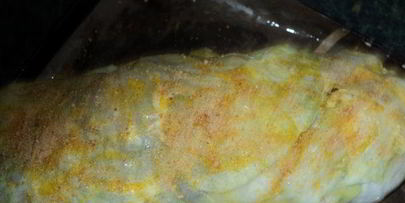 рулет с капустой, гречневой кашей и грибами