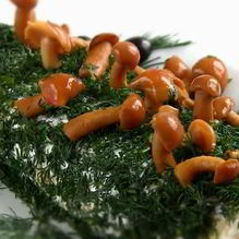 Рецепт Рулет с курицей Сказочное полено