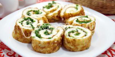 рулет с сыром и зеленью