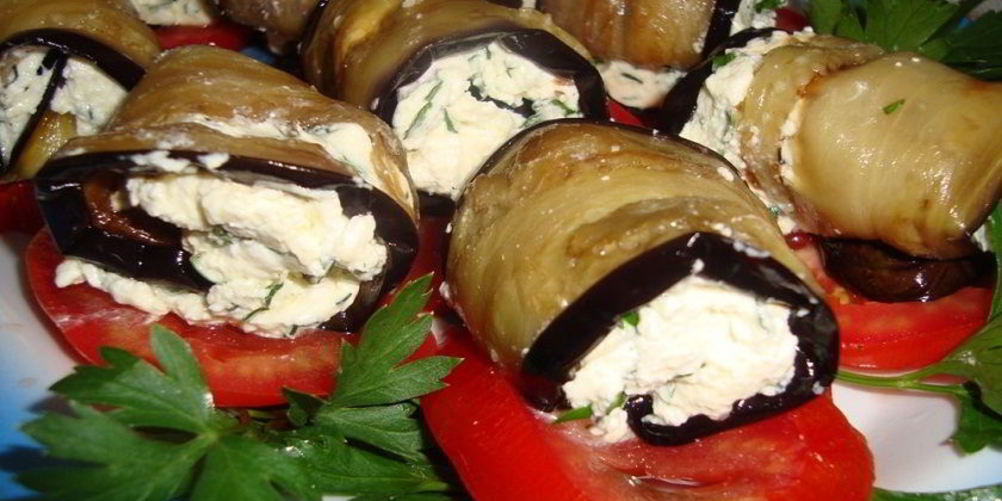 Рецепт рулетики из баклажанов