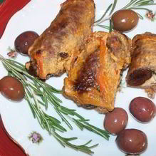 Рецепт Рулетики из говядины с черносливом